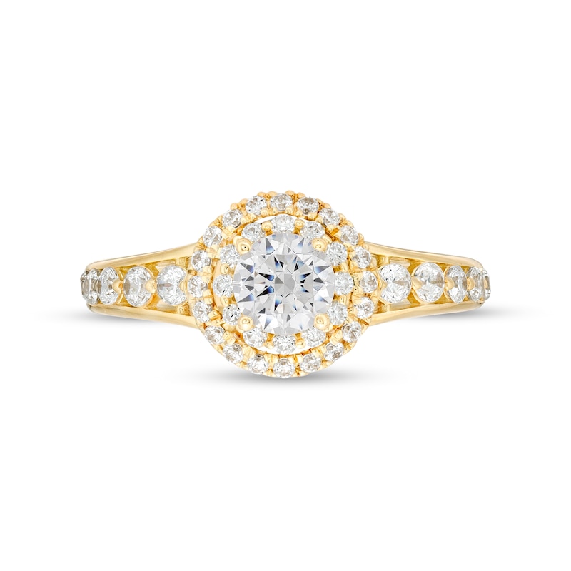 Main Image 3 of Vera Wang Love Collection 1 CT. T.W. Diamond Double Frame Engagement Ring in 14K Gold