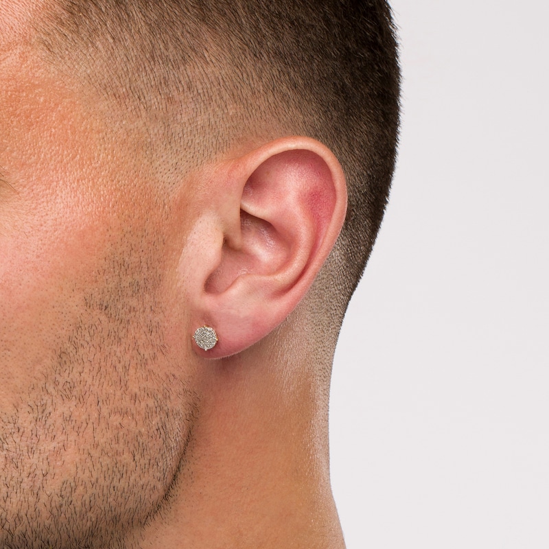 Men's 1/6 CT. T.W. Multi-Diamond Stud Earrings in 10K Gold