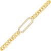 Thumbnail Image 1 of 1/6 CT. T.W. Diamond Hexagon Outline Bracelet in 10K Gold – 7.25"