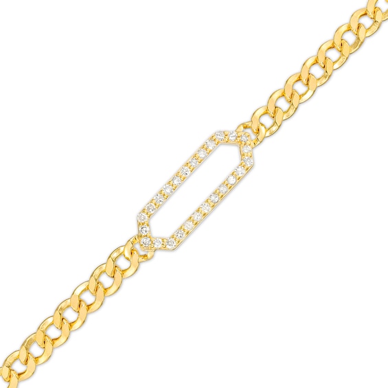 1/6 CT. T.w. Diamond Hexagon Outline Bracelet in 10K Gold – 7.25"