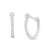 Thumbnail Image 1 of 1/8 CT. T.W. Diamond U-Hoop Earrings in 10K White Gold