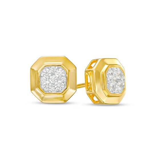 1/3 CT. T.w. Multi-Diamond Octagonal Frame Stud Earrings in 10K Gold