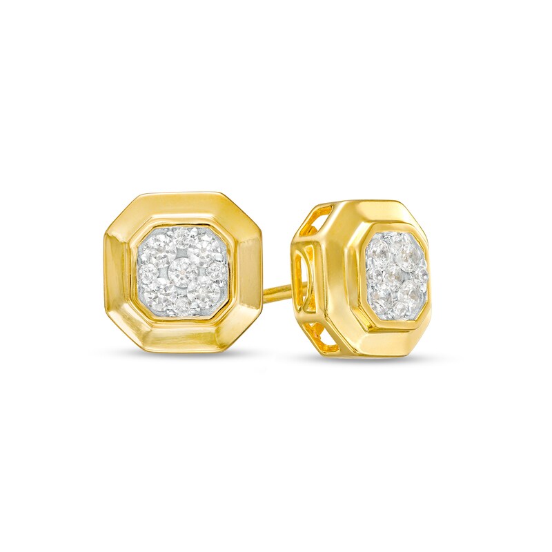 1/3 CT. T.W. Multi-Diamond Octagonal Frame Stud Earrings in 10K Gold