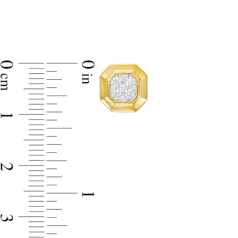 Main Image 3 of 1/3 CT. T.W. Multi-Diamond Octagonal Frame Stud Earrings in 10K Gold