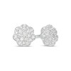 Thumbnail Image 1 of 1/4 CT. T.W. Multi-Diamond Flower Frame Stud Earrings in 10K White Gold