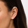 Thumbnail Image 2 of 1/4 CT. T.W. Multi-Diamond Flower Frame Stud Earrings in 10K White Gold