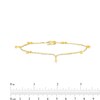 Thumbnail Image 4 of 1/6 CT. T.W. Diamond Dangle Station Anklet in 10K Gold – 10"