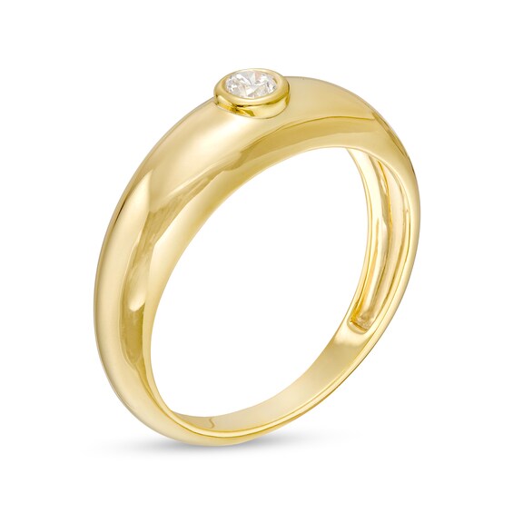 1/10 CT. Diamond Solitaire Dome Band in 10K Gold