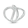 Thumbnail Image 3 of 1/3 CT. T.W. Diamond Curved Open Ring Sterling Silver - Size 7