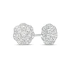 Thumbnail Image 1 of 1/2 CT. T.W. Multi-Diamond Flower Frame Stud Earrings in 10K White Gold