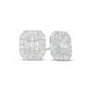 Thumbnail Image 1 of 1/2 CT. T.W. Emerald-Shaped Multi-Diamond Frame Stud Earrings in 10K White Gold