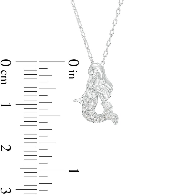 Main Image 3 of 1/15 CT. T.W. Diamond Mermaid Pendant in Sterling Silver