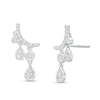 Thumbnail Image 1 of 1/3 CT. T.W. Diamond Multi-Shaped Curved Bar Dangle Drop Earrings in 10K White Gold