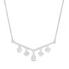 Thumbnail Image 0 of 1/3 CT. T.W. Diamond Multi-Shaped Chevron Dangle Necklace in 10K White Gold