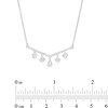 Thumbnail Image 2 of 1/3 CT. T.W. Diamond Multi-Shaped Chevron Dangle Necklace in 10K White Gold