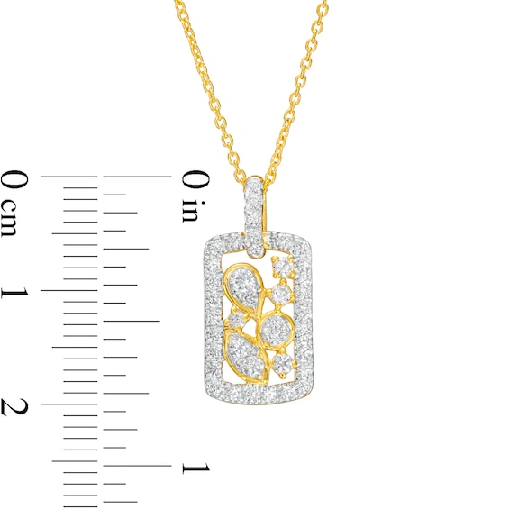 1/2 CT. T.w. Diamond Cluster Rectangle Frame Pendant in 10K Gold