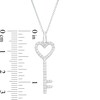 Thumbnail Image 2 of 1/4 CT. T.W. Diamond Heart-Top Key Pendant in 10K White Gold