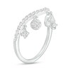 Thumbnail Image 3 of 3/8 CT. T.W. Diamond Multi-Shaped Dangle Curved Ring in 10K White Gold