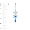Thumbnail Image 3 of Blue Lab-Created Opal Star of David Inlay and Menorah Drop Earrings in Sterling Silver