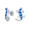 Thumbnail Image 1 of Blue Lab-Created Opal Inlay Gecko Stud Earrings in Sterling Silver