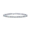 Thumbnail Image 1 of Lab-Created Opal and Infinity Alternating Link Line Bracelet in Sterling Silver - 7.5"