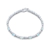 Thumbnail Image 2 of Lab-Created Opal and Infinity Alternating Link Line Bracelet in Sterling Silver - 7.5"