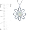 Thumbnail Image 3 of Lab-Created Opal Daisy Pendant in Sterling Silver
