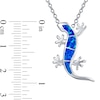 Thumbnail Image 3 of Blue Lab-Created Opal Inlay Gecko Pendant in Sterling Silver