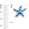 Thumbnail Image 3 of Blue Lab-Created Opal Inlay Starfish Stud Earrings in Sterling Silver