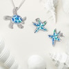 Thumbnail Image 4 of Blue Lab-Created Opal Inlay Starfish Stud Earrings in Sterling Silver