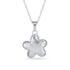 Thumbnail Image 2 of Lab-Created Opal Inlay Plumeria Pendant in Sterling Silver