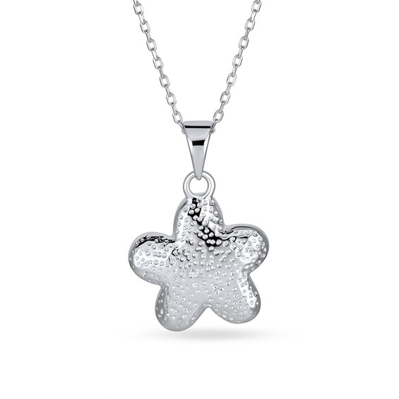 Lab-Created Opal Inlay Plumeria Pendant in Sterling Silver