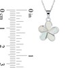 Thumbnail Image 3 of Lab-Created Opal Inlay Plumeria Pendant in Sterling Silver