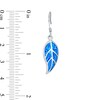 Thumbnail Image 3 of Blue Lab-Created Opal Inlay Leaf Drop Earrings in Sterling Silver