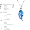 Thumbnail Image 3 of Blue Lab-Created Opal Inlay Leaf Pendant in Sterling Silver
