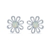 Thumbnail Image 2 of Lab-Created Opal Daisy Stud Earrings in Sterling Silver