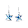 Thumbnail Image 2 of Blue Lab-Created Opal Inlay Starfish Drop Earrings in Sterling Silver