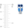Thumbnail Image 3 of Blue Lab-Created Opal Inlay Owl Stud Earrings in Sterling Silver