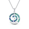 Thumbnail Image 1 of Blue Lab-Created Opal Inlay Spiral Pendant in Sterling Silver