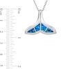Thumbnail Image 3 of Blue Lab-Created Opal Inlay Whale Tail Fin Pendant in Sterling Silver