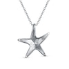 Thumbnail Image 2 of Blue Lab-Created Opal Inlay Starfish Pendant in Sterling Silver