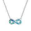 Thumbnail Image 1 of Blue Lab-Created Opal Inlay Infinity Symbol Pendant in Sterling Silver