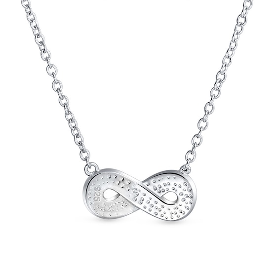 Blue Lab-Created Opal Inlay Infinity Symbol Pendant in Sterling Silver