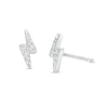 Thumbnail Image 1 of 1/10 CT. T.W. Diamond Lightning Bolt Stud Earrings in 10K White Gold