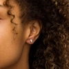 Thumbnail Image 2 of 1/10 CT. T.W. Diamond Lightning Bolt Stud Earrings in 10K White Gold