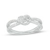 Thumbnail Image 1 of 1/3 CT. T.W. Diamond Split Shank Pretzel Knot Ring in Sterling Silver