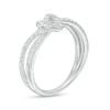 Thumbnail Image 3 of 1/3 CT. T.W. Diamond Split Shank Pretzel Knot Ring in Sterling Silver