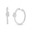 Thumbnail Image 1 of 1/3 CT. T.W. Diamond Pretzel Knot Hoop Earrings in Sterling Silver