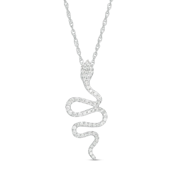 1/4 CT. T.w. Diamond Snake Pendant in 10K White Gold