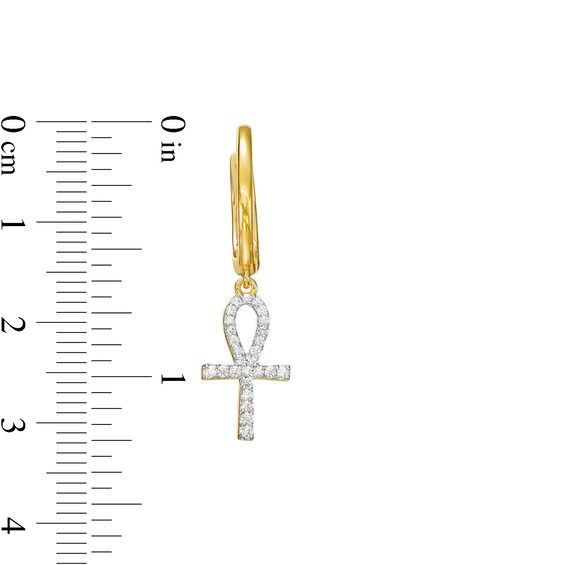 1/5 CT. T.w. Diamond Ankh Drop Earrings in 10K Gold